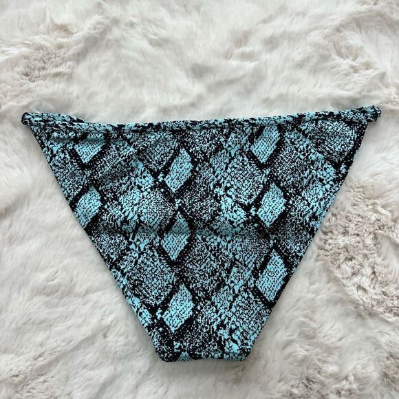 NWT Solid & Striped Lulu Bikini Bottom in Snake Jacquard Blue Black size L - Picture 5 of 11